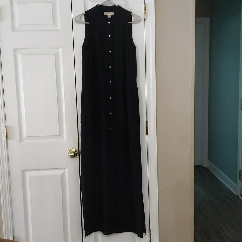 Michael Kors navy  maxi slit dress Sz S NWOT
